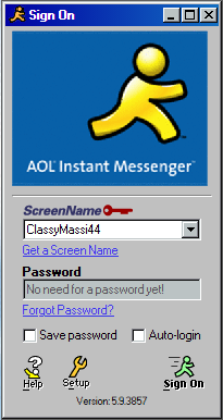 AOL Instant Messenger Sign On